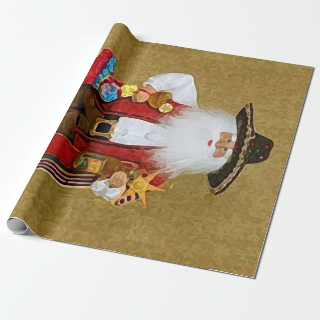 Papel De Regalo Texan al sudoeste mexicano hispánico Papá Noel (Desenrollado)