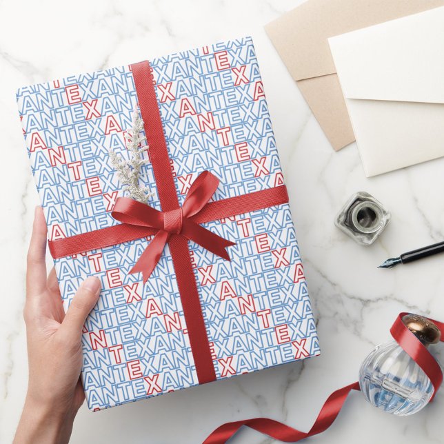 Papel De Regalo TEXAN rojo y azul Neon (Subido por el creador)