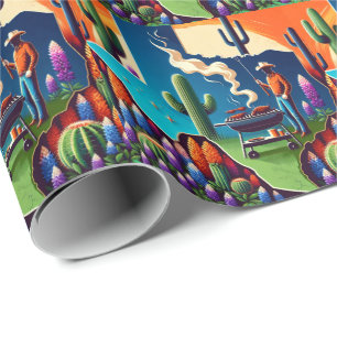 Papel De Regalo Texas BBQ Fiesta 1