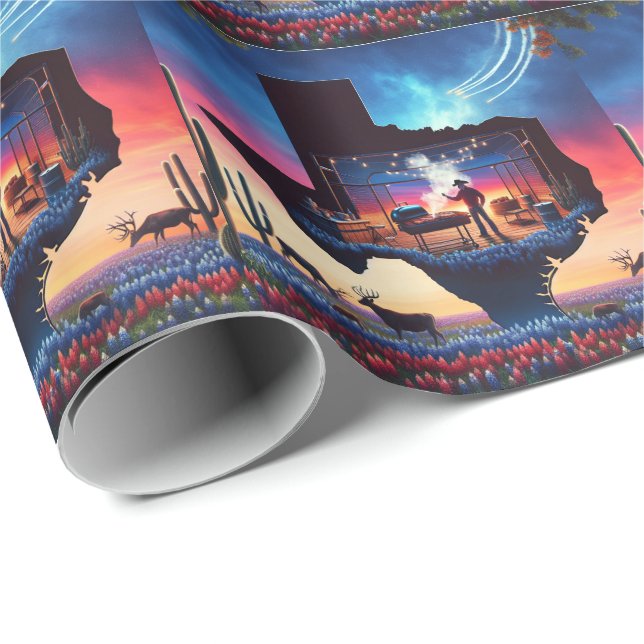 Papel De Regalo Texas BBQ Fiesta 3 (Esquina del rollo)