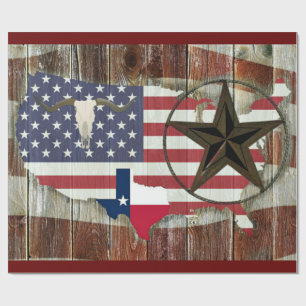 Papel De Regalo Texas Lone Star Texas Long Horn