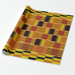 Papel De Regalo Textil del patrón de kente africano
