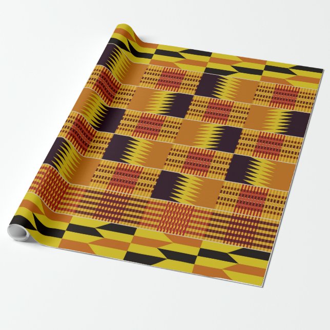 Papel De Regalo Textil del patrón de kente africano (Desenrollado)