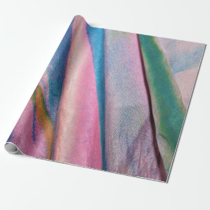 Papel De Regalo Textil verde azul rosa