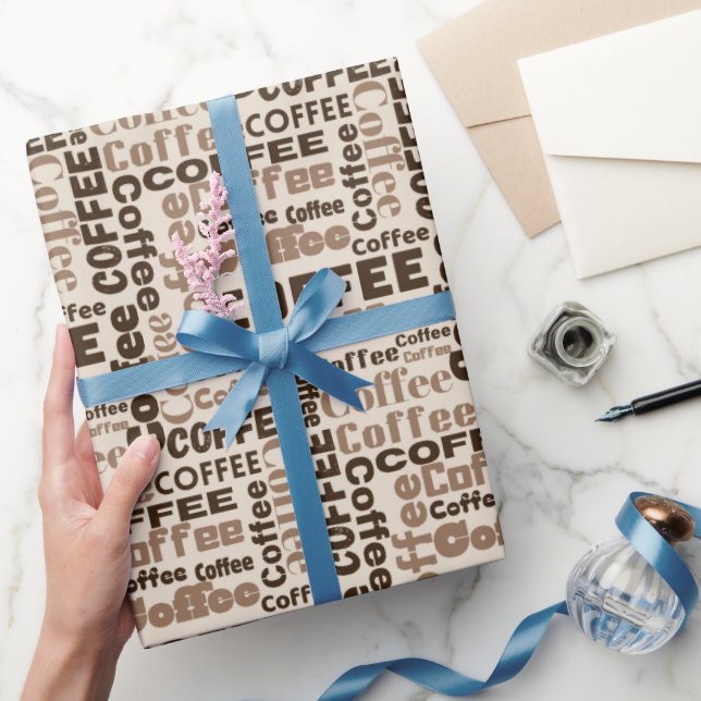Papel De Regalo Texto de Café (Regalar)