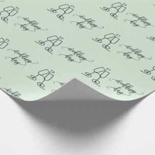 Papel De Regalo Texto de día de boda con copas de champán sin fisu