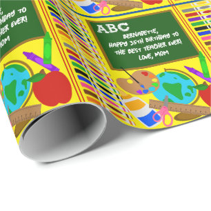 Papel De Regalo Texto de graduación de cumpleaños del nombre del p