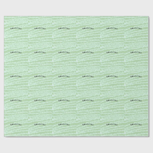 Papel De Regalo texto de nombre brillo purpurina verde pastel boho