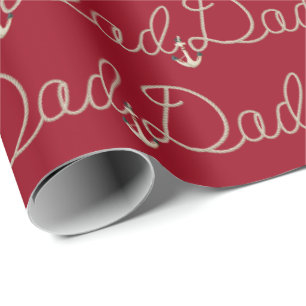 Papel De Regalo Texto de papá en diseño de papa náutica