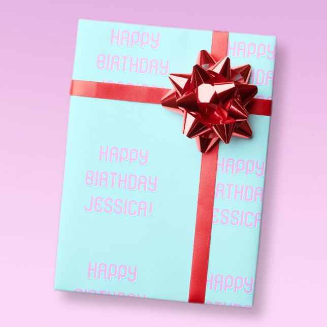 Papel De Regalo Texto de personalizable Feliz cumpleaños a cualqui (Subido por el creador)