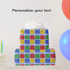 Papel De Regalo Texto del personalizado de remo cuatro iconos colo