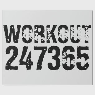 Papel De Regalo Texto desgastado y raspado Workout 247365 negro