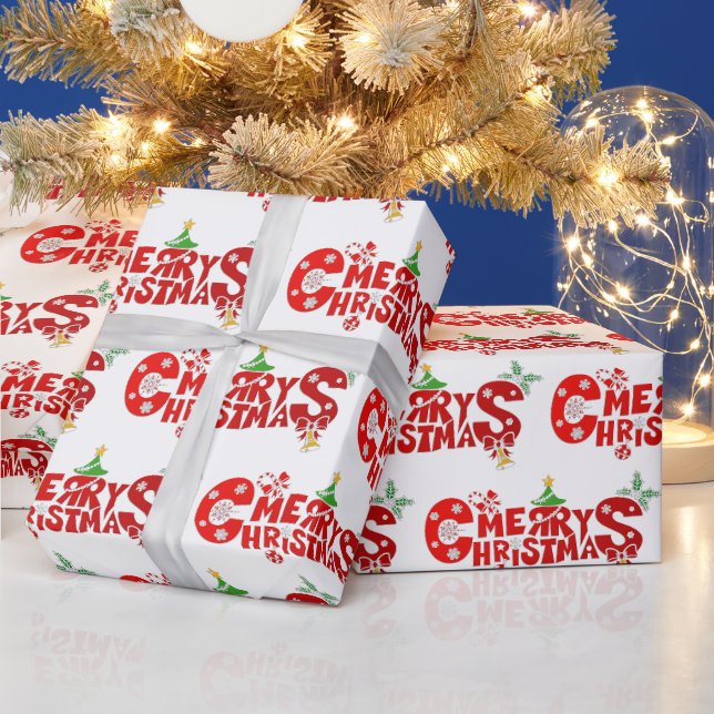 Papel De Regalo Texto Divertido de Navidad con Campanas (Vacaciones)