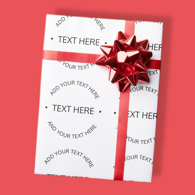 Papel De Regalo Texto editable moderno simple | Blanco y negro (Subido por el creador)