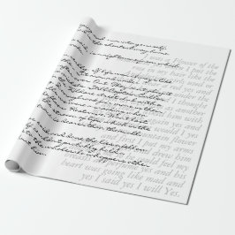 Papel De Regalo Texto manuscrito moderno personalizado elegante