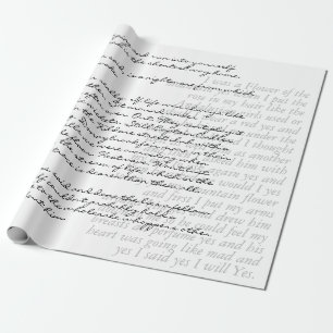 Papel De Regalo Texto manuscrito moderno personalizado elegante