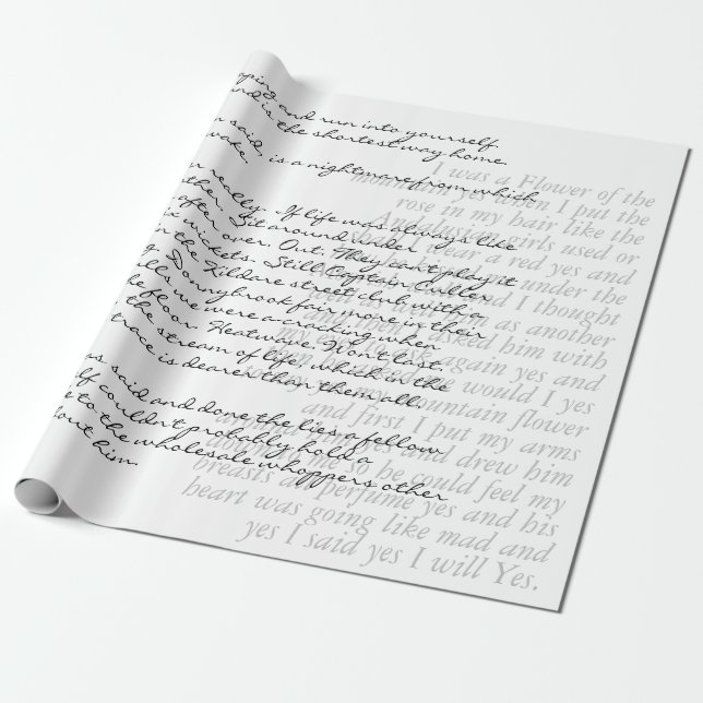 Papel De Regalo Texto manuscrito moderno personalizado elegante (Desenrollado)