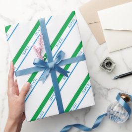 Papel De Regalo Texto mínimo azul verde medio japonés