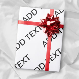 Papel De Regalo Texto moderno blanco y negro repetible personaliza