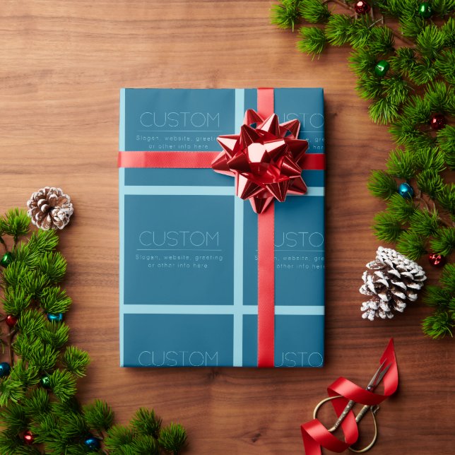 Papel De Regalo Texto moderno personalizable | Océano y azul huevo (Regalo de vacaciones)