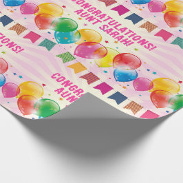 Papel De Regalo Texto o nombre de felicitación Graduación Jubilaci