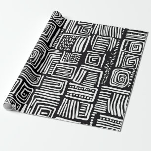 Papel De Regalo Textura abstracta monocroma de líneas tejidas en n