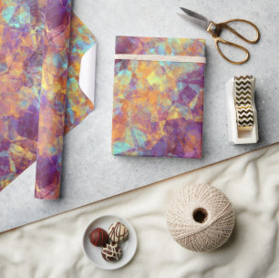 Papel De Regalo Textura cruzada púrpura de plumas