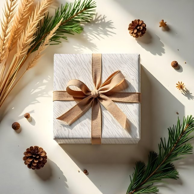 Papel De Regalo Textura de árbol de madera beige de crema natural (Natural Cream Beige Woodgrain Tree Texture Wrapping Paper)