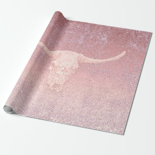 Papel De Regalo Textura de arte rosado Rodeo Rústico Burro cráneo