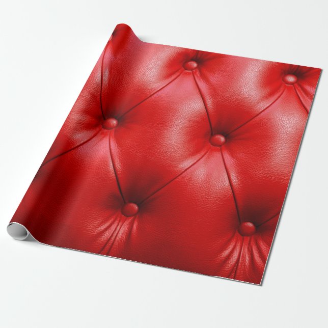 Papel De Regalo Textura de cuero del sofá rojo (Desenrollado)