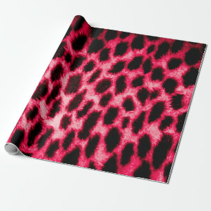 Papel De Regalo Textura de cuero leopardo con colores negro y rojo