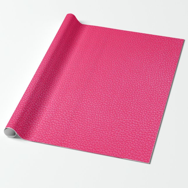 Papel De Regalo Textura de cuero rosa (Desenrollado)