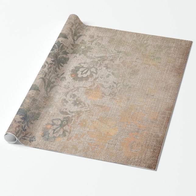 Papel De Regalo Textura de Damasco Antiguo (Desenrollado)