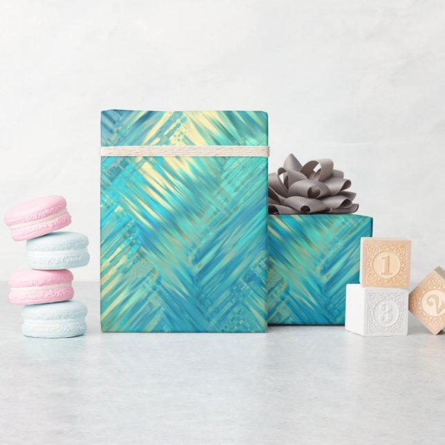 Papel De Regalo Textura de Gel de cristal azul Aquamarine (Baby Shower)