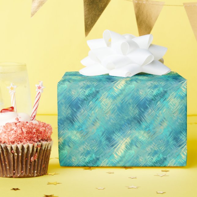 Papel De Regalo Textura de Gel de cristal azul Aquamarine (Fiesta de cumpleaños )