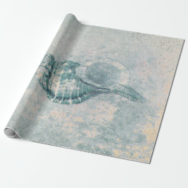 Papel De Regalo Textura de la playa Verde azulada beige vintage de