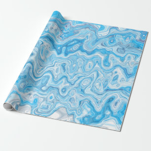 Papel De Regalo Textura de mármol azul de glaciar helado abstracto