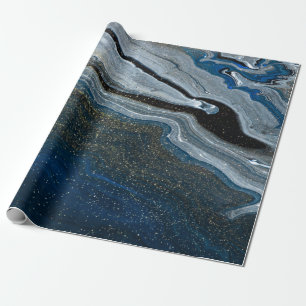 Papel De Regalo Textura de mármol azul fresco