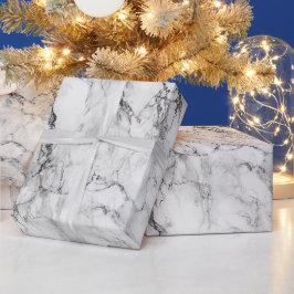 Papel De Regalo Textura de mármol blanco negro monocromo