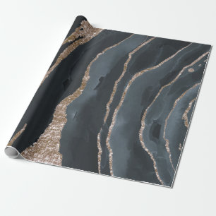 Papel De Regalo Textura de mármol de oro negro genial