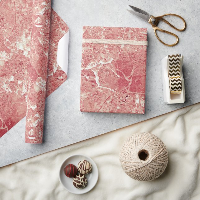Papel De Regalo Textura de mármol de oro Rosa (Artesanía)