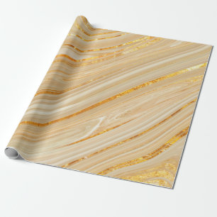 Papel De Regalo Textura de mármol dorado