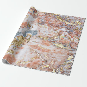 Papel De Regalo Textura de mármol dorado colorida genial