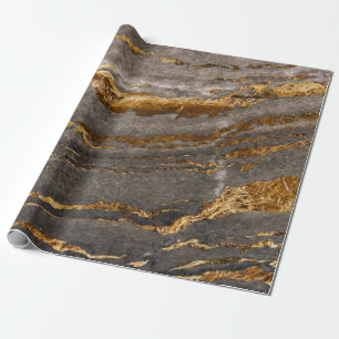 Papel De Regalo Textura de mármol dorado marrón fresco