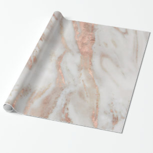 Papel De Regalo Textura de mármol falso dorado rosado y gris