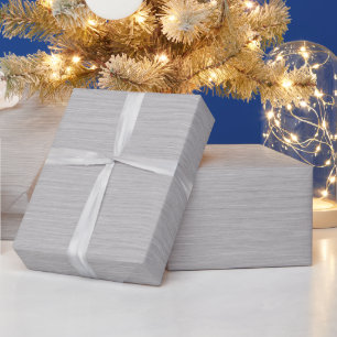 Papel De Regalo Textura de metal plateado cepillado Premium