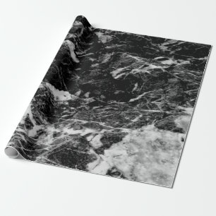 Papel De Regalo Textura de piedra de mármol negro moderno genial