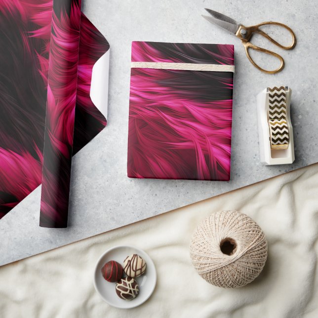 Papel De Regalo Textura de pieles monstruo rosa y negro (Artesanía)