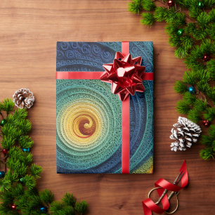 Papel De Regalo Textura de remolino 3D colorida con patrón en espi