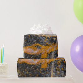 Papel De Regalo Textura de roca de líneas blancas de oro abstracto